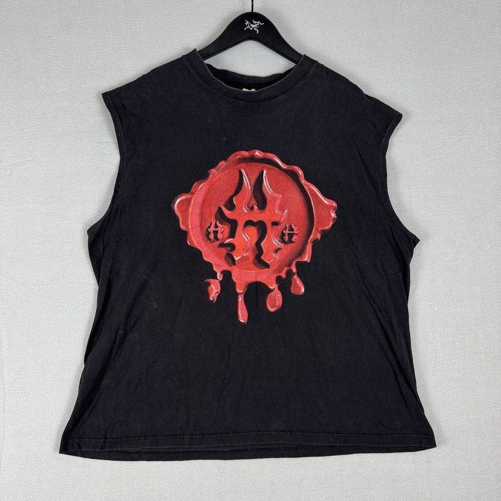 Vintage WWF Attitude Triple H 3D Splatter Tank Top Mens XL 90s WWE Wrestling